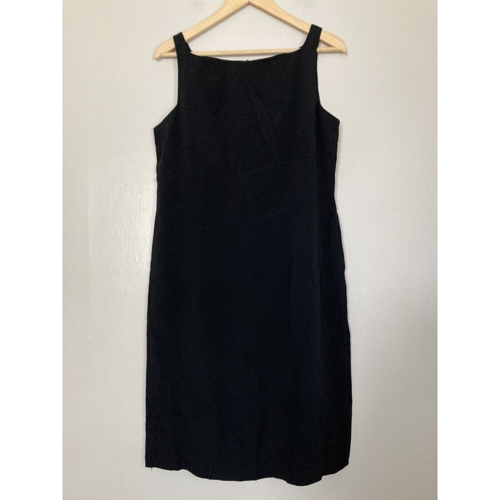 Vintage JJill Sleeveless LBD Dress Square Neck Made In USA Black Size 12 Petite